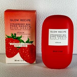 🆕 GLOW RECIPE Strawberry BHA Pore-Smooth Blur Drops 30 mL NIB